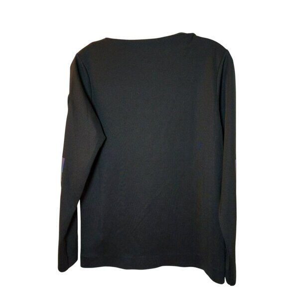 Rossignol Women’s Small Black Long Sleeve Top Iridescent Elbow Patches EUC - Picture 2 of 8